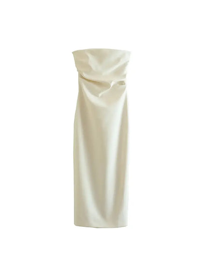 DRAPED SATIN DRESS