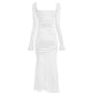 White 3D Rose Dress